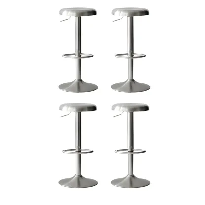 Industrial Metal Backless Swivel Bar Stools with Adjustable Height Image - 5
