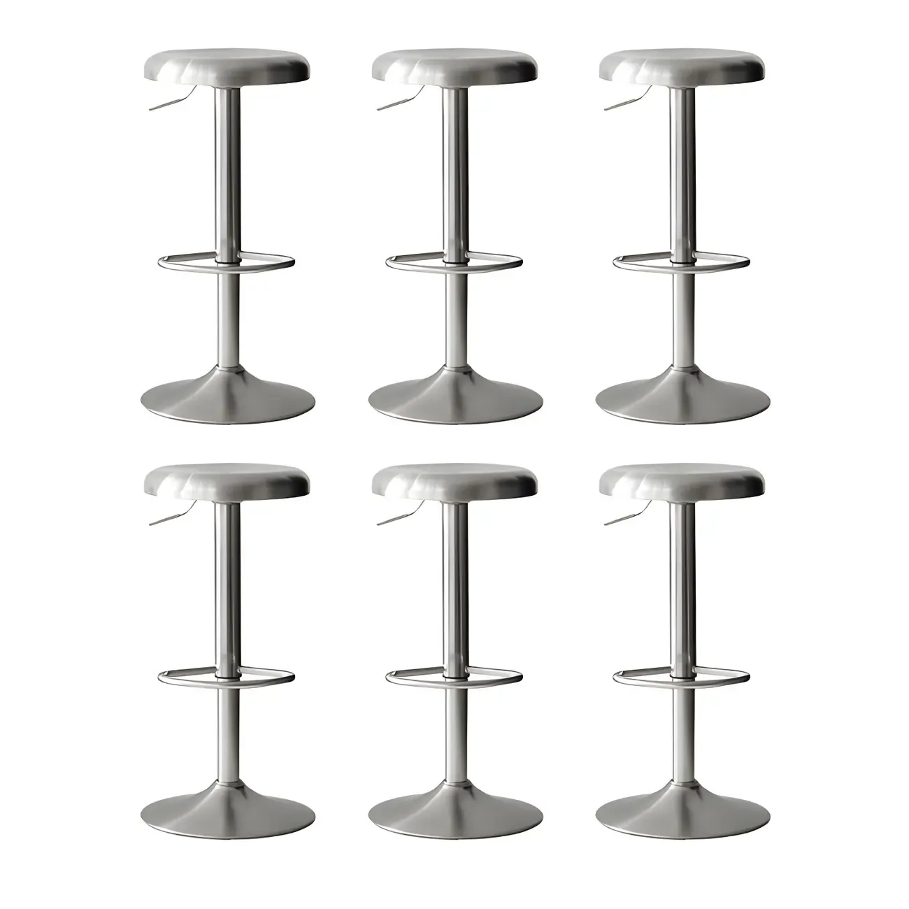 Industrial Metal Backless Swivel Bar Stools with Adjustable Height Image - 7