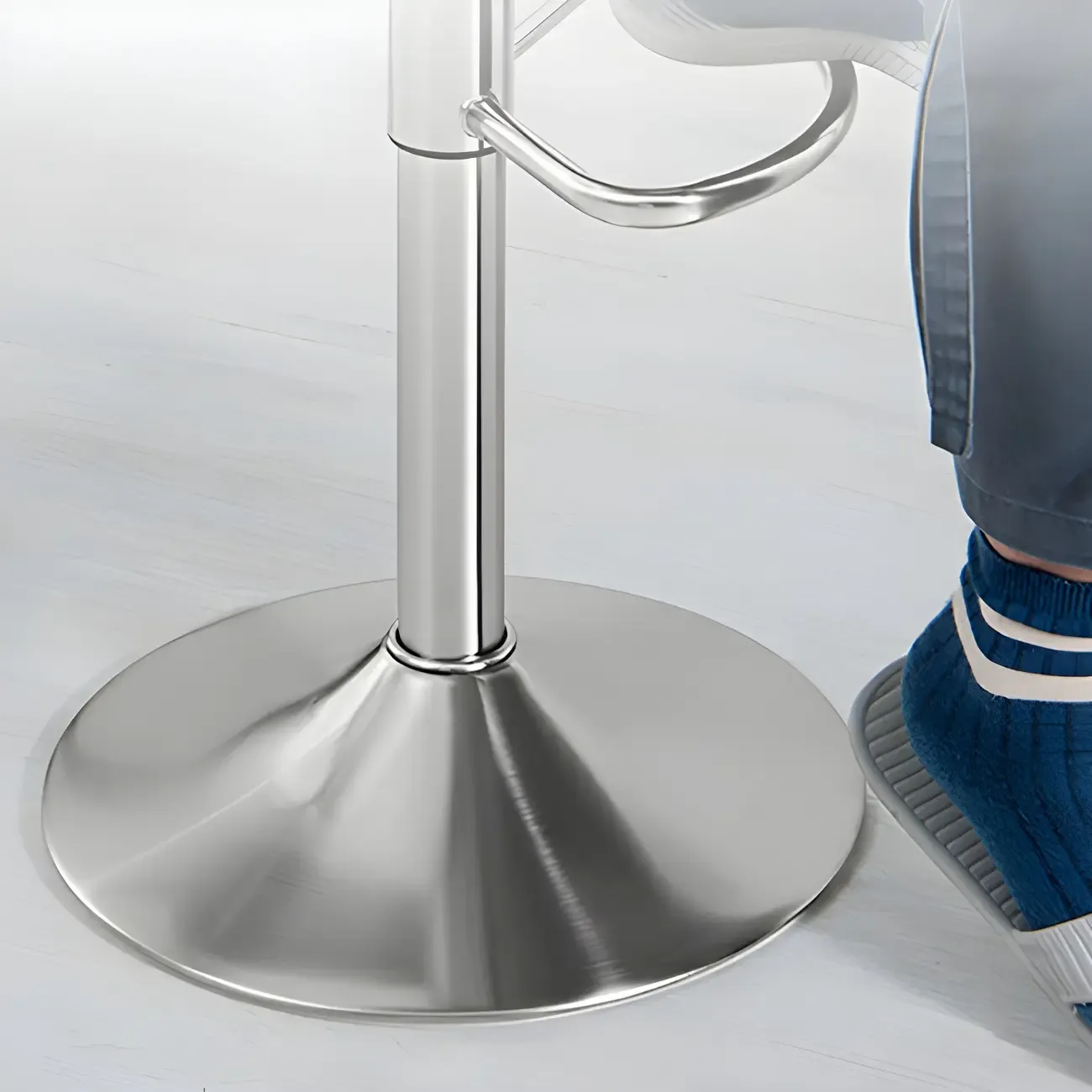 Industrial Metal Backless Swivel Bar Stools with Adjustable Height Image - 8
