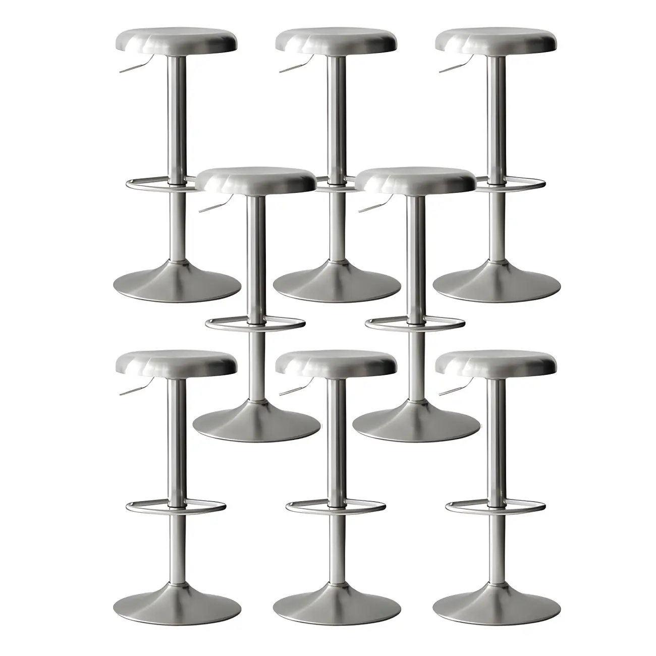 Industrial Metal Backless Swivel Bar Stools with Adjustable Height Image - 9 | homeyfad
