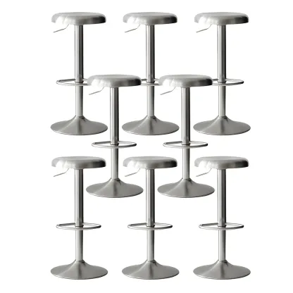 Industrial Metal Backless Swivel Bar Stools with Adjustable Height Image - 9