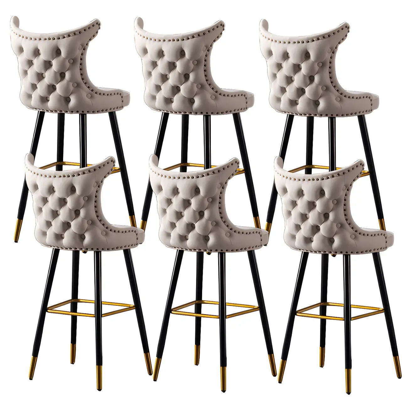 Velvet Upholstered Wingback Counter Height Bar Stools Image - 36 | homeyfad