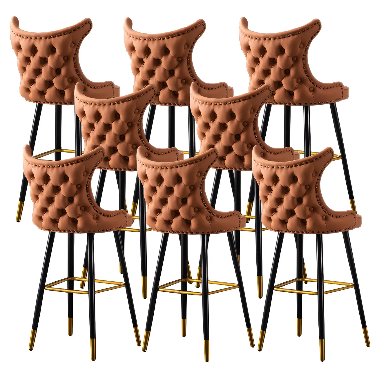 Velvet Upholstered Wingback Counter Height Bar Stools Image - 39 | homeyfad