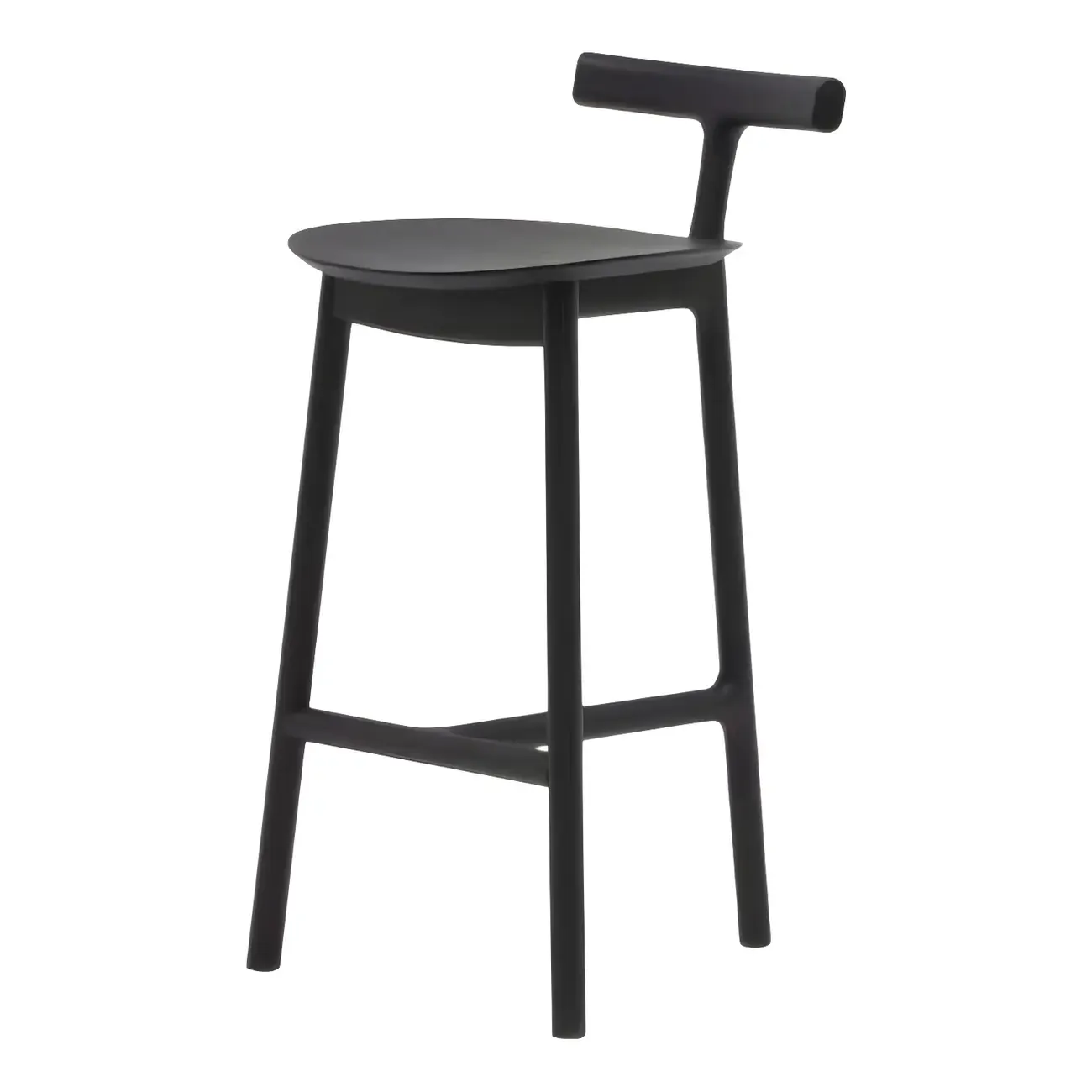 Natural Tripod Ash Wood Fabric Armless Bar Stool Image - 11