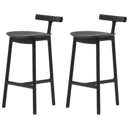 Natural Tripod Ash Wood Fabric Armless Bar Stool Image - 13