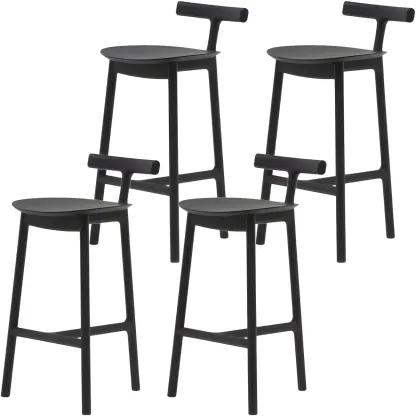 Natural Tripod Ash Wood Fabric Armless Bar Stool Image - 17