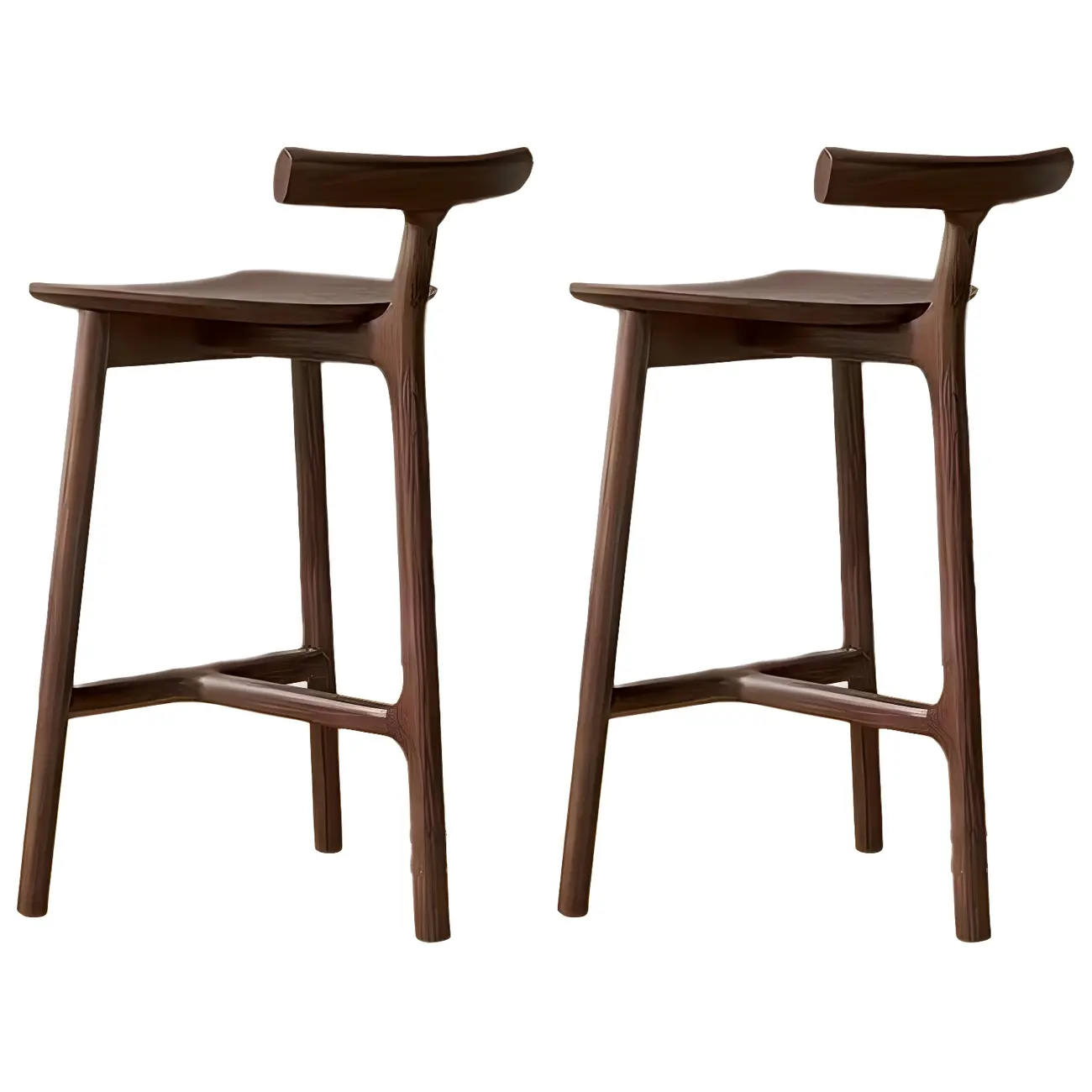 Natural Tripod Ash Wood Fabric Armless Bar Stool Image - 16 | homeyfad