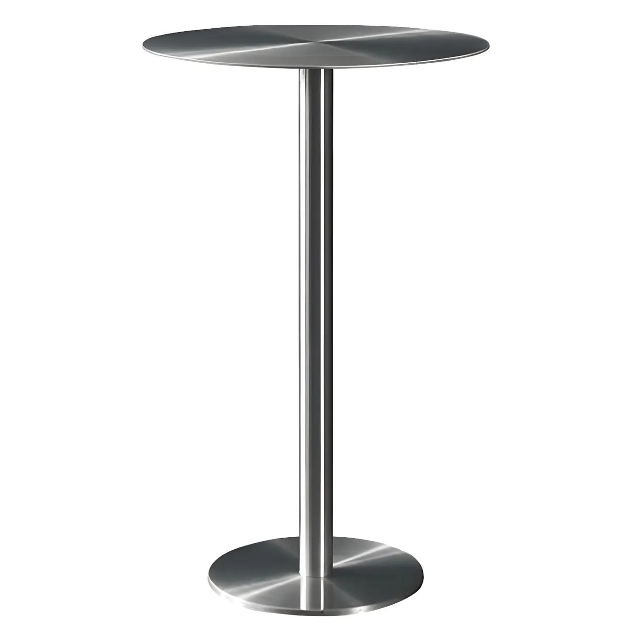 Industrial Silver Metal Pedestal Round Bar Tables Image - 5 | homeyfad