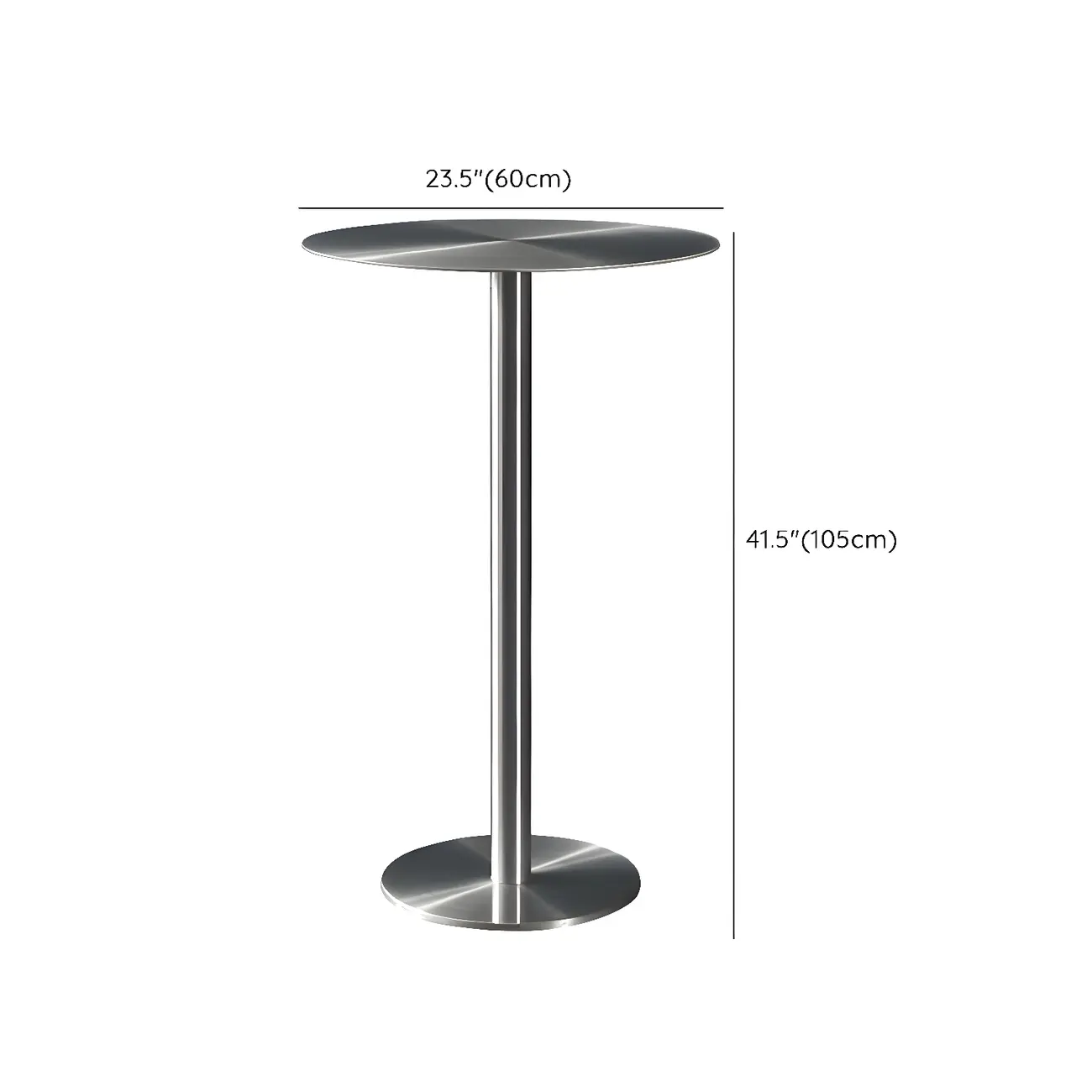 Industrial Silver Metal Pedestal Round Bar Tables Image - 10 | homeyfad