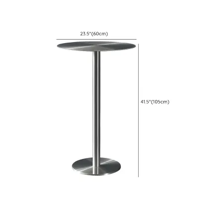 Industrial Silver Metal Pedestal Round Bar Tables Image - 10