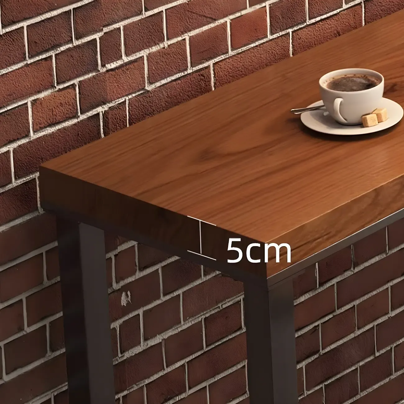 Industrial Brown Pine Wooden Metal Trestle Bar Tables Image - 9