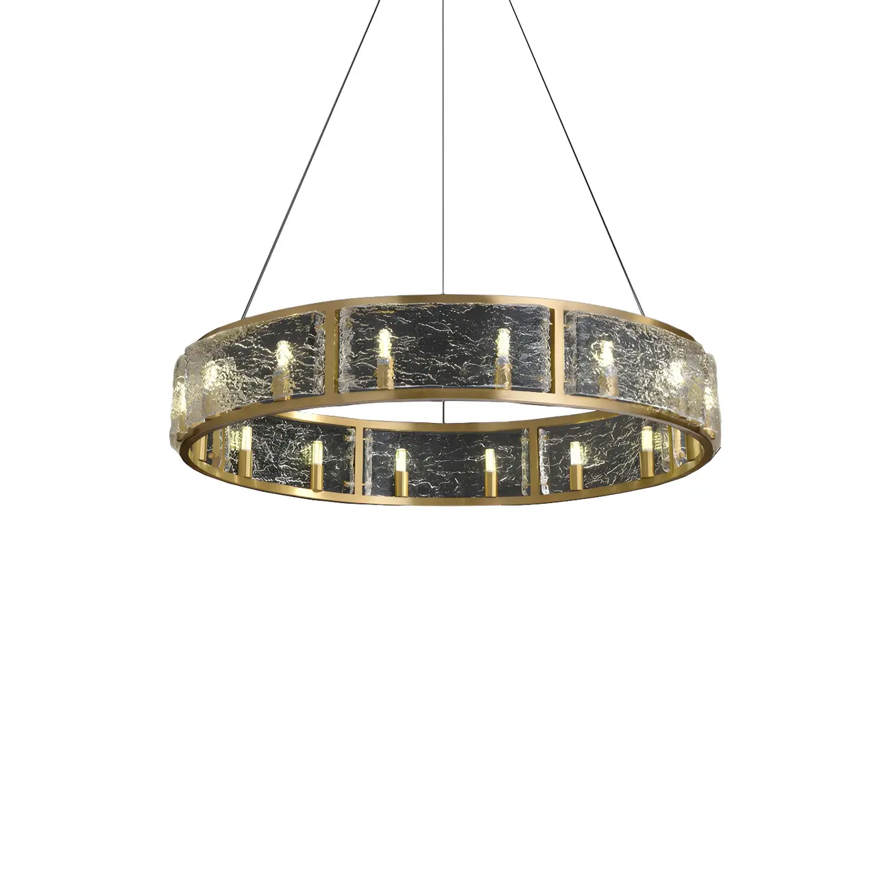 Modern Circular Glass LED Chandelier for Dining Room Image - 9 | homeyfad