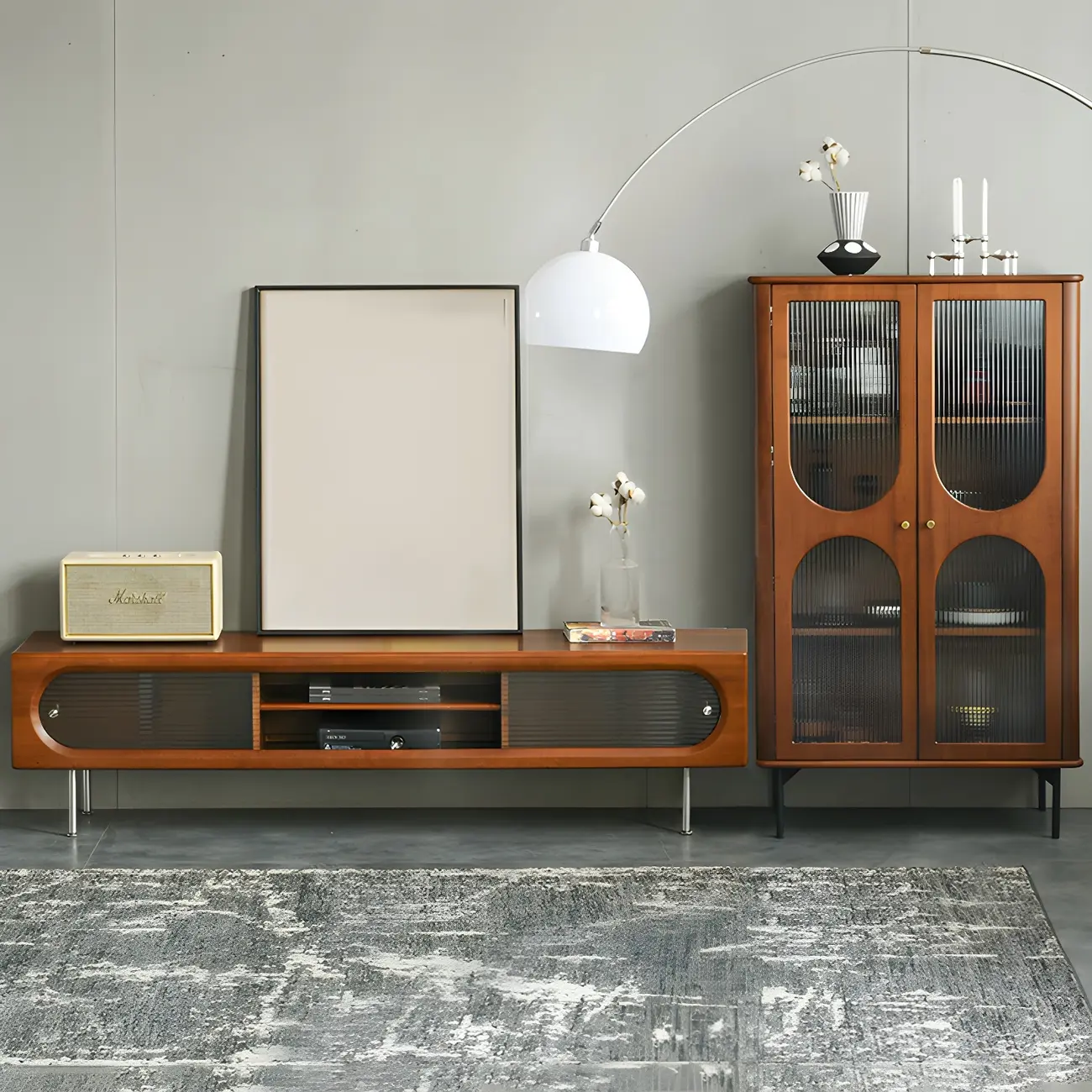 Contemporary Wood TV Stand Entertainment Center Image - 4 | homeyfad