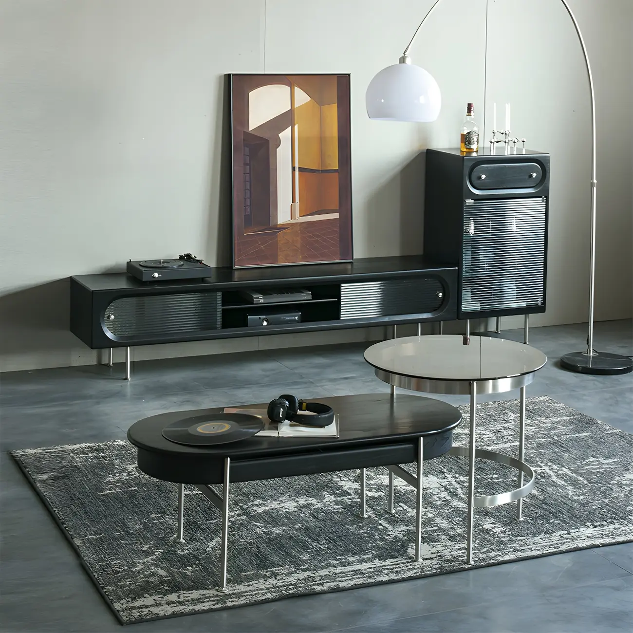 Contemporary Wood TV Stand Entertainment Center Image - 5 | homeyfad