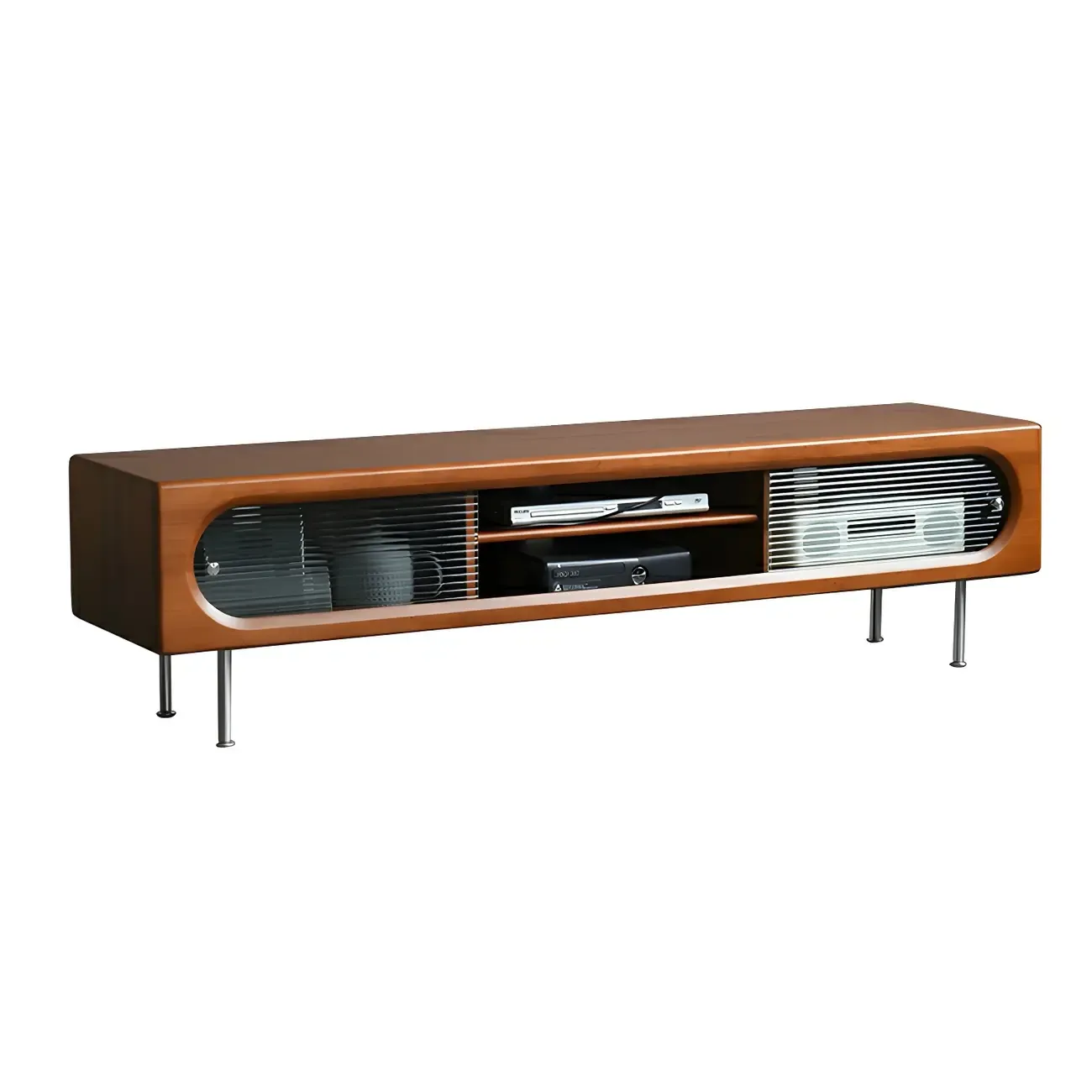 Contemporary Wood TV Stand Entertainment Center Image - 12