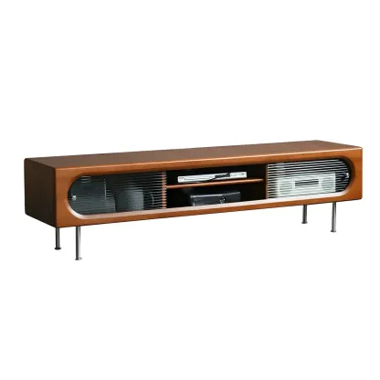 Contemporary Wood TV Stand Entertainment Center Image - 12