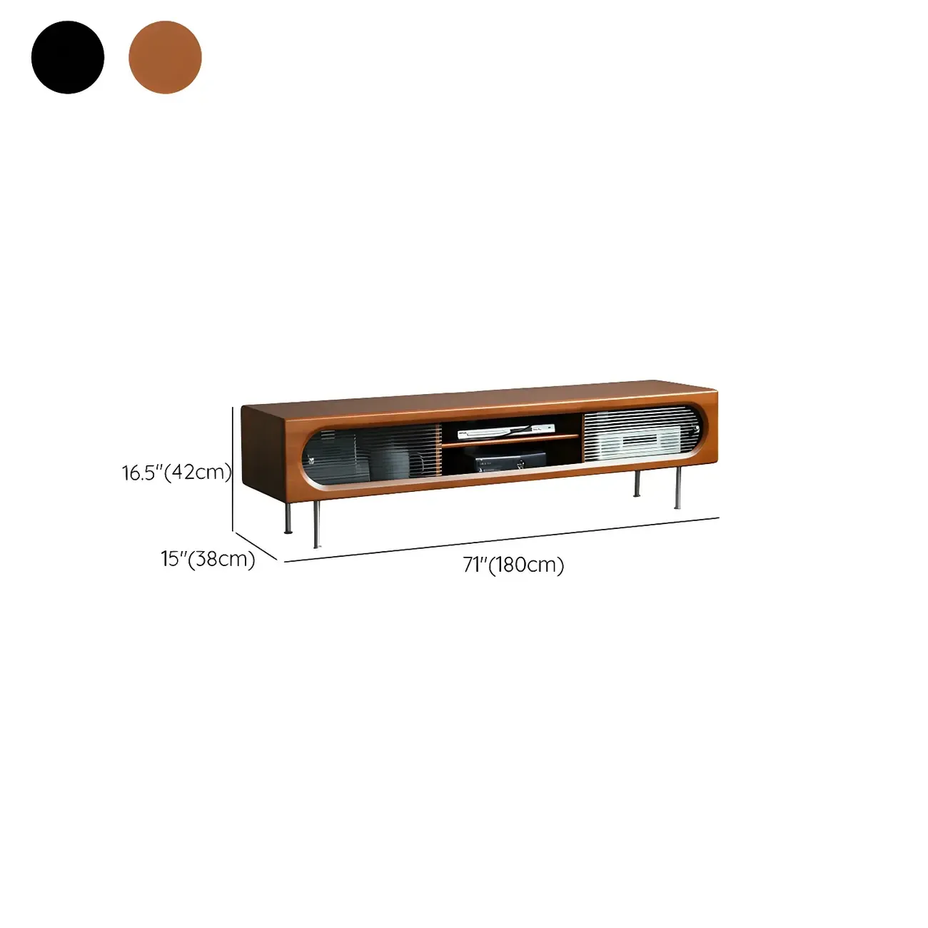 Contemporary Wood TV Stand Entertainment Center Image - 10