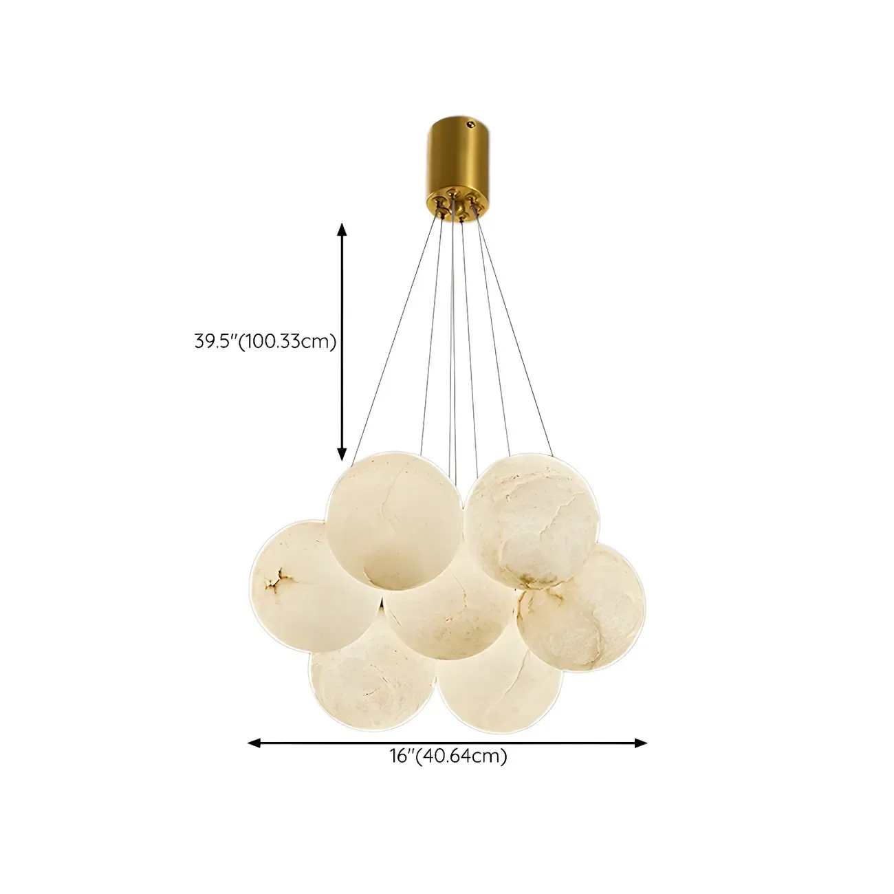 White Globe Alabaster Cluster Modern Crystal Chandelier Image - 30