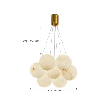 White Globe Alabaster Cluster Modern Crystal Chandelier Image - 30