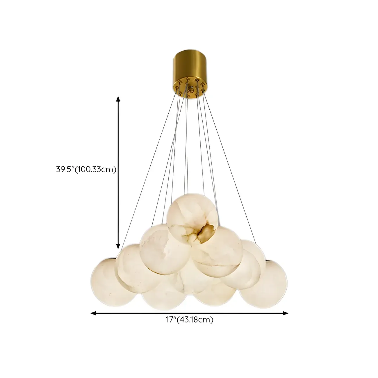 White Globe Alabaster Cluster Modern Crystal Chandelier Image - 32