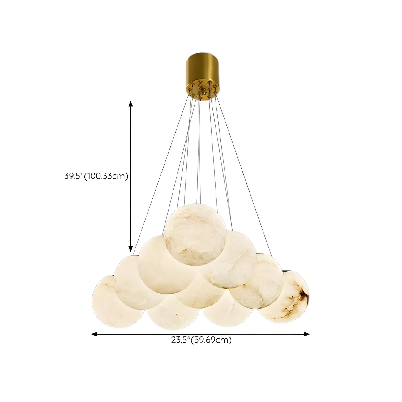 White Globe Alabaster Cluster Modern Crystal Chandelier Image - 34