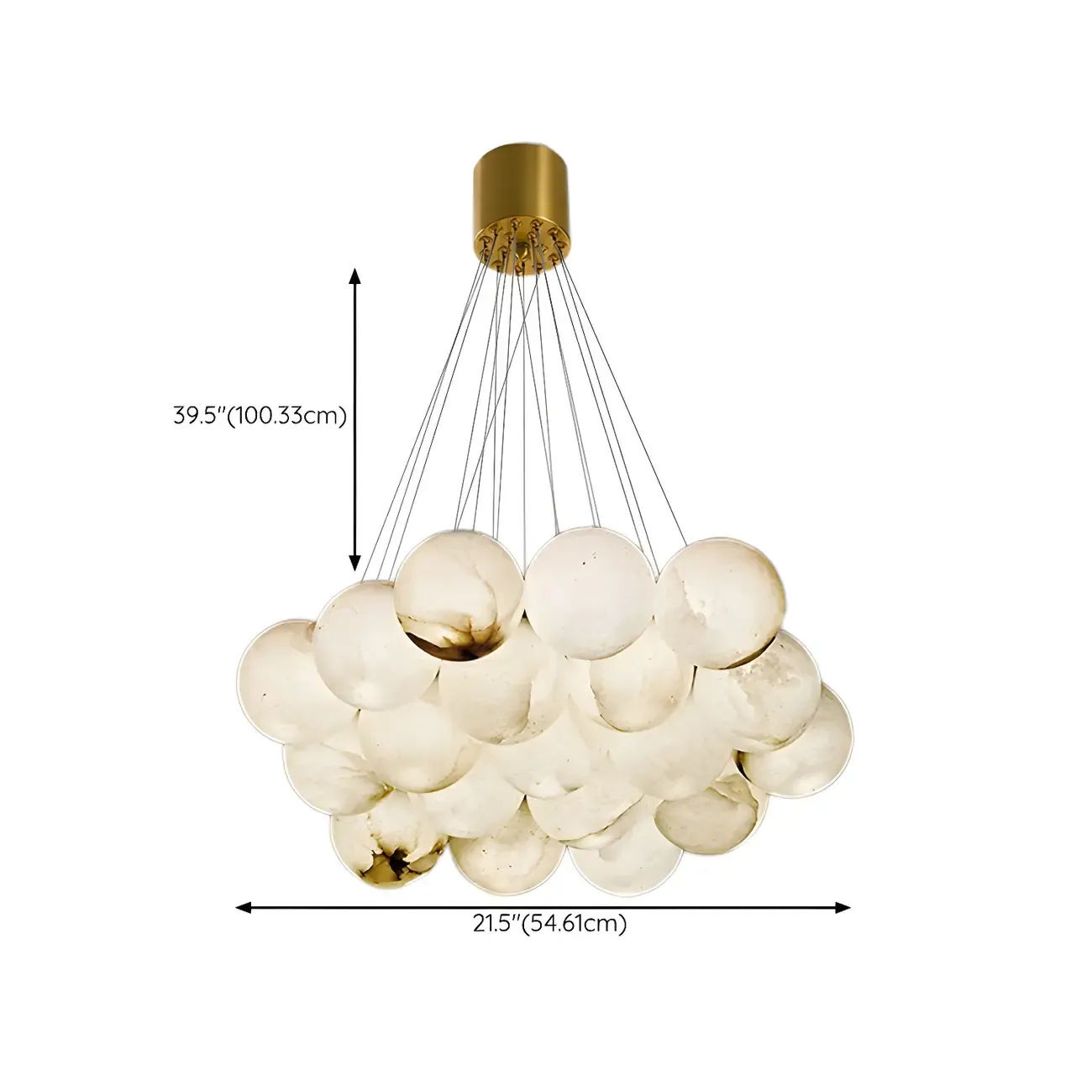 White Globe Alabaster Cluster Modern Crystal Chandelier Image - 41