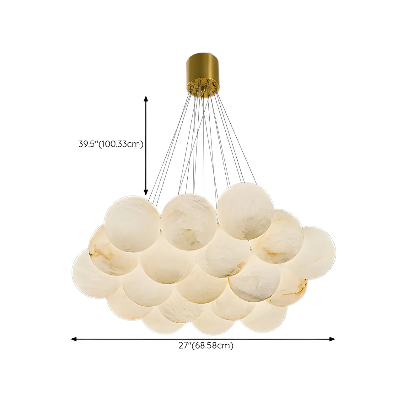 White Globe Alabaster Cluster Modern Crystal Chandelier Image - 42 | homeyfad
