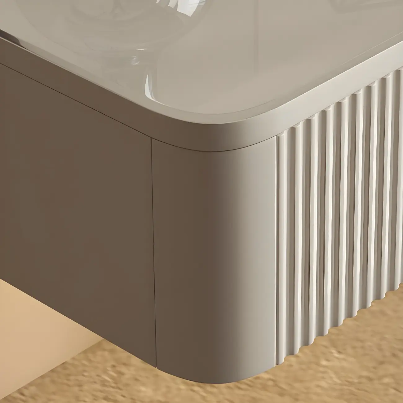 Modern Grey Wood Floating Nightstand with Glass Top Image - 8 | homeyfad