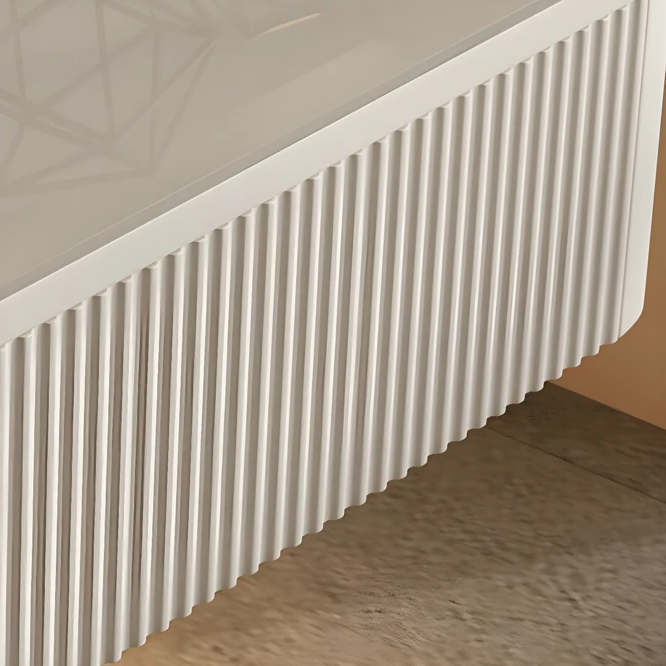 Modern Grey Wood Floating Nightstand with Glass Top Image - 10 | homeyfad