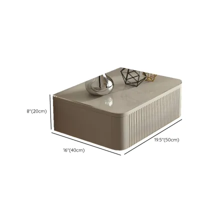 Modern Grey Wood Floating Nightstand with Glass Top #size