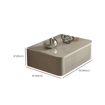 Modern Grey Wood Floating Nightstand with Glass Top Image - 12