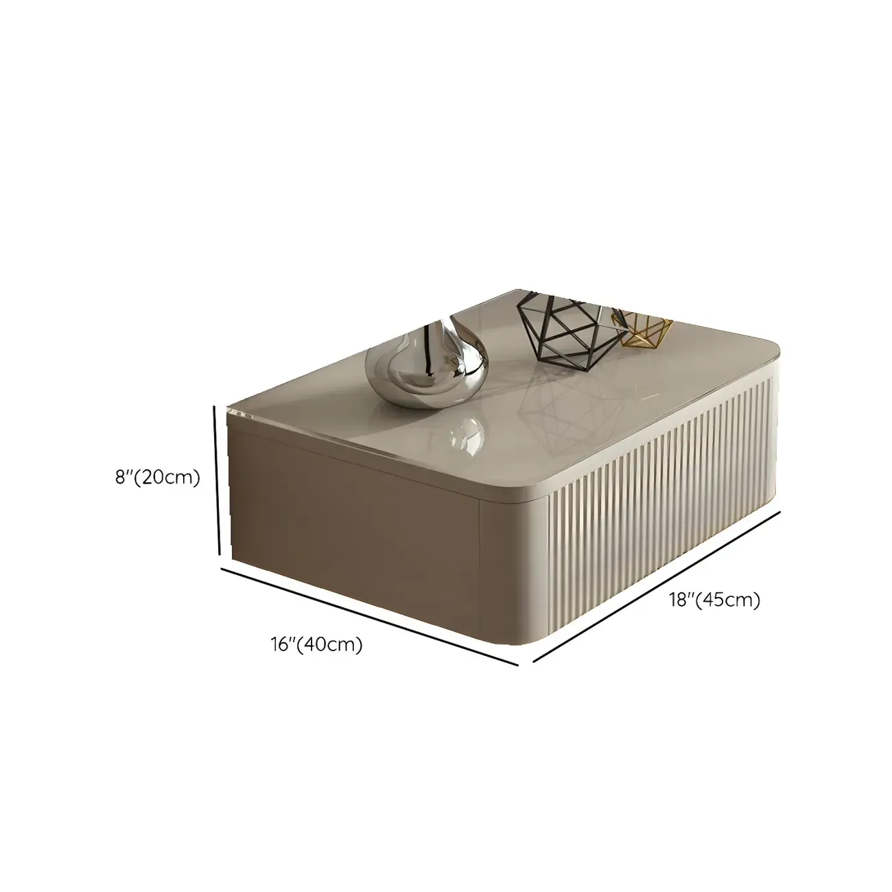 Modern Grey Wood Floating Nightstand with Glass Top Image - 13