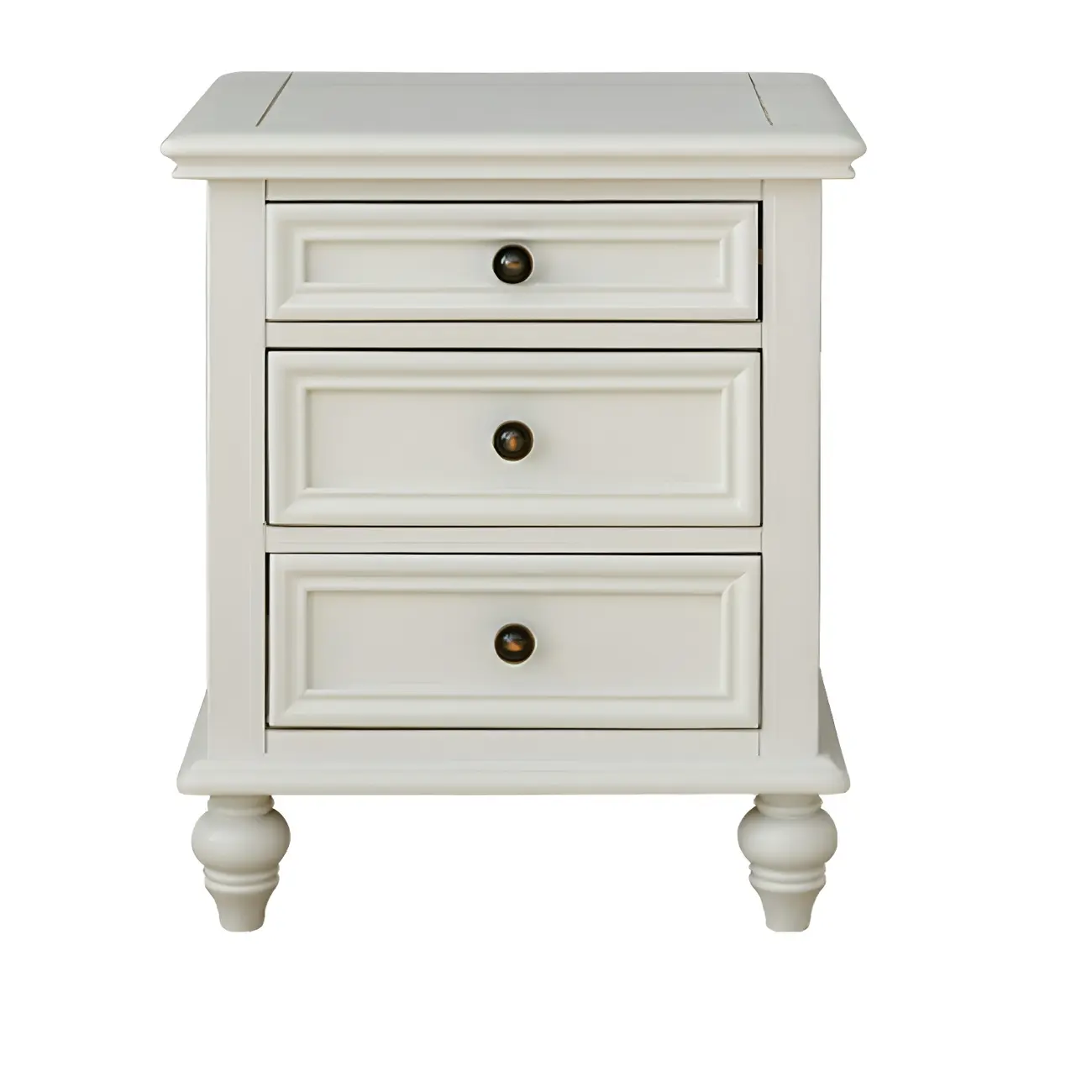 Compact Dark Walnut 3-Drawer Wood Nightstand Image - 6 | homeyfad