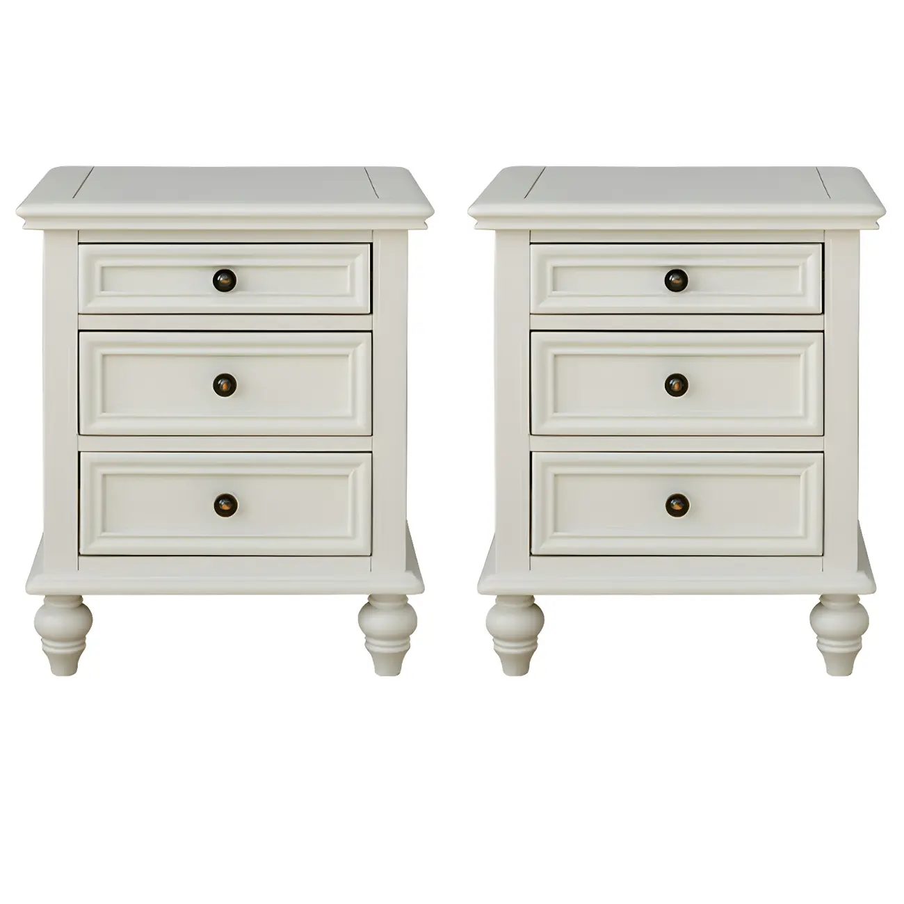 Compact Dark Walnut 3-Drawer Wood Nightstand Image - 7 | homeyfad