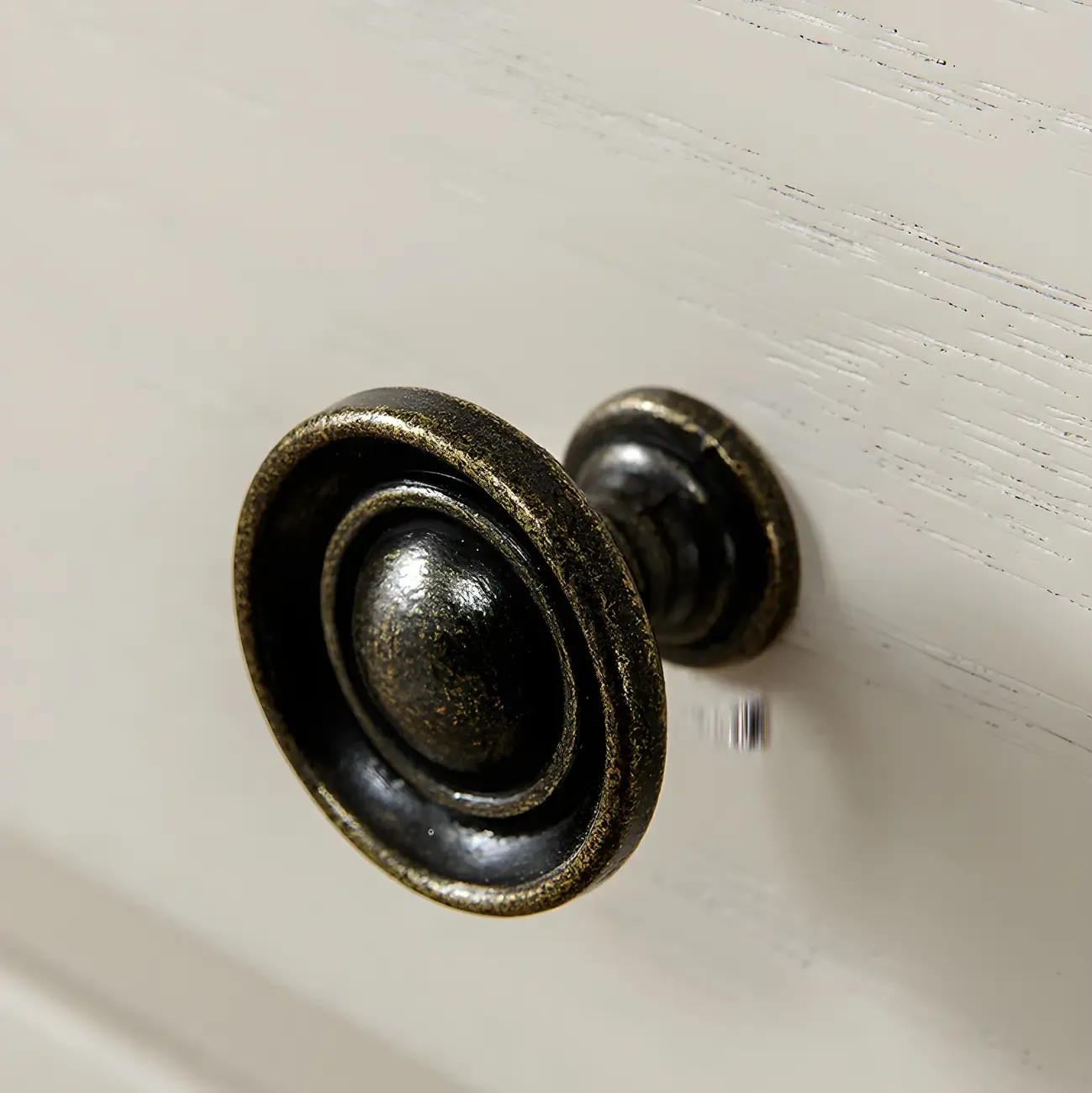 Beige Oak Wood 3-Drawer Standard Nightstand Image - 7