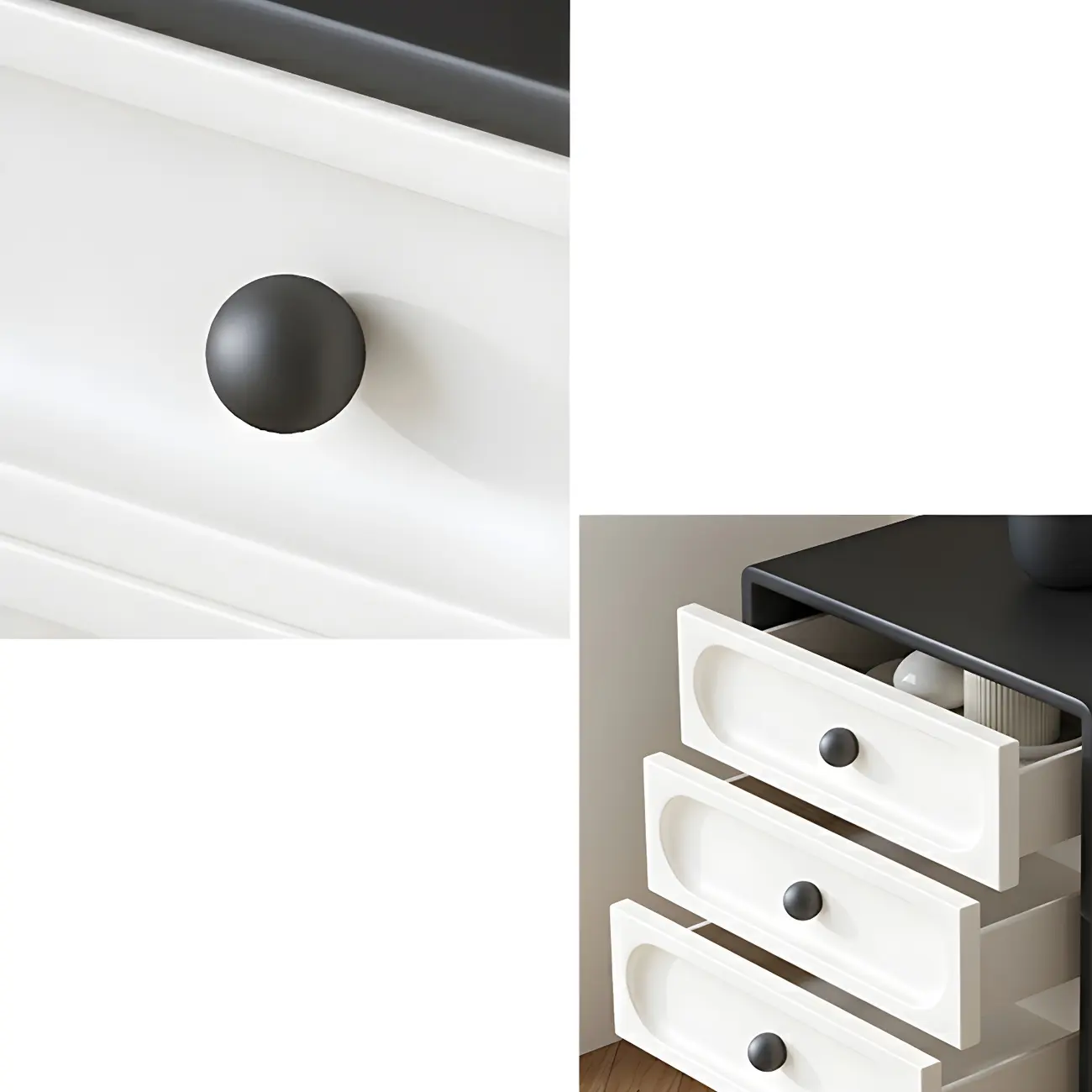 Stylish White Wooden Double Dresser with Soft-Close Drawers Image - 7 | homeyfad