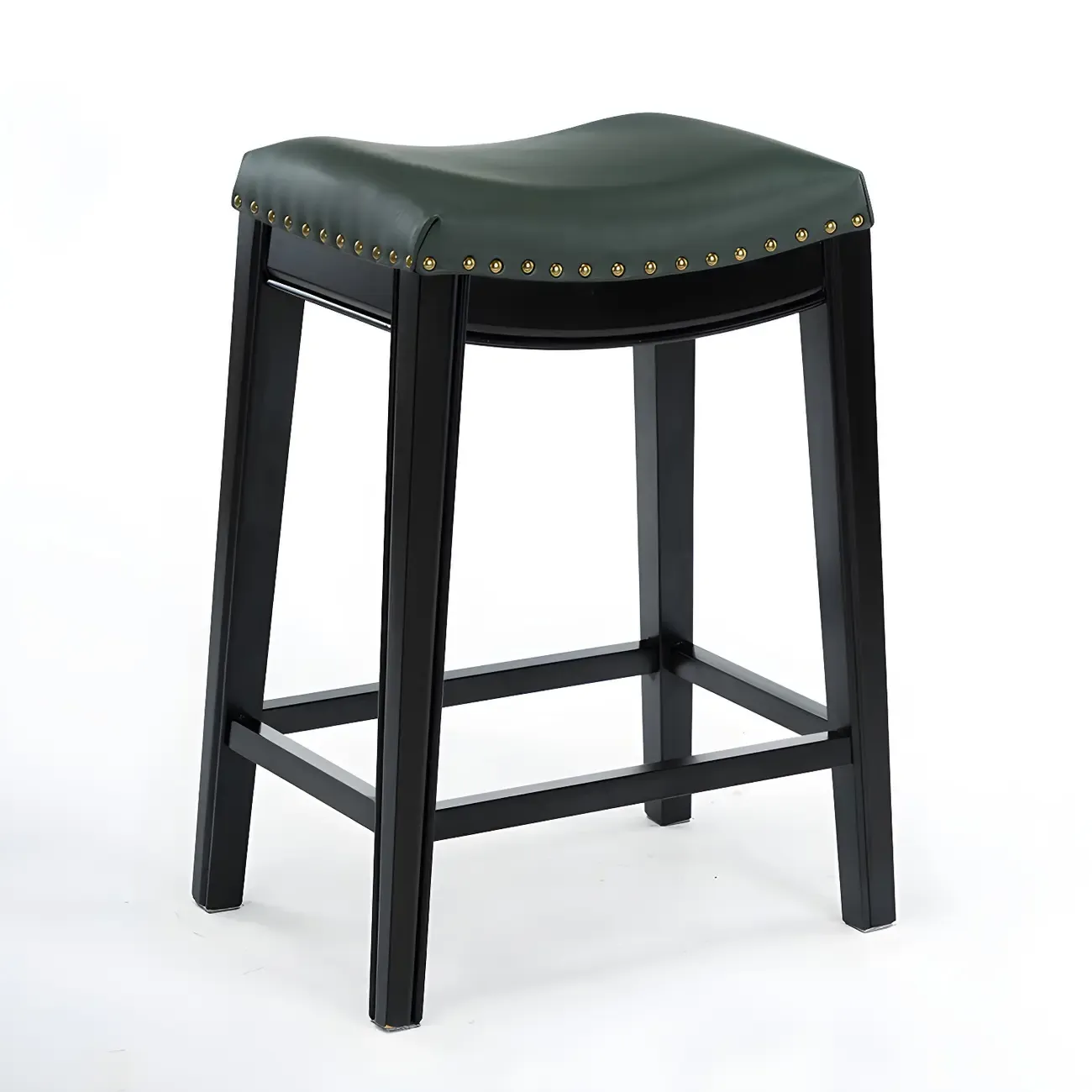 Counter Height Armless Leather Traditional Bar Stools Image - 29