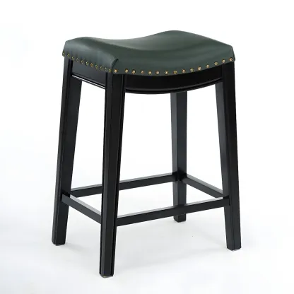 Counter Height Armless Leather Traditional Bar Stools Image - 29