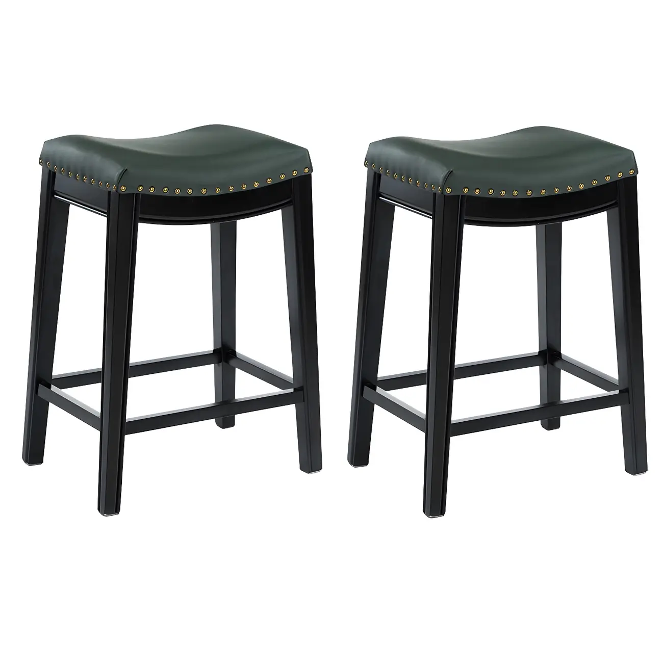 Traditional Saddle Leather Counter Height Bar Stools Image - 18 | homeyfad