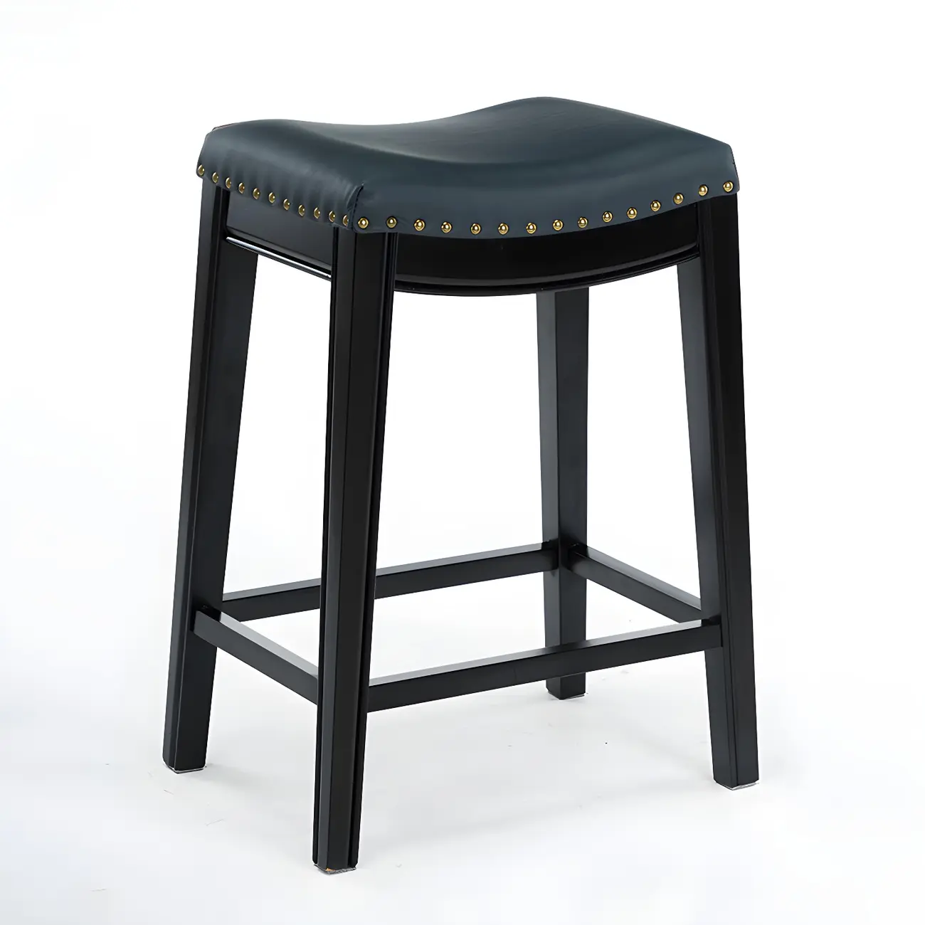 Counter Height Armless Leather Traditional Bar Stools Image - 34 | homeyfad