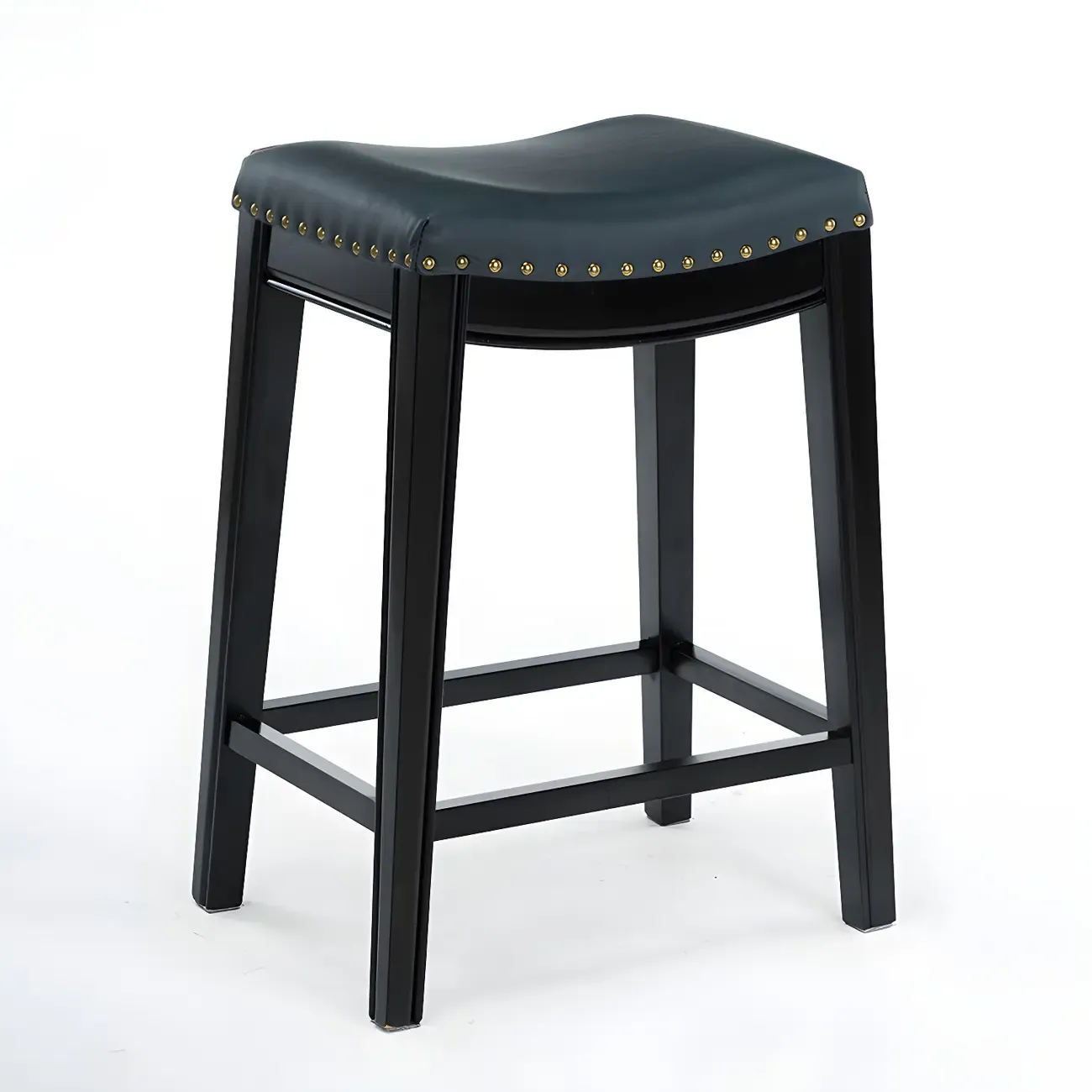 Counter Height Armless Leather Traditional Bar Stools Image - 34