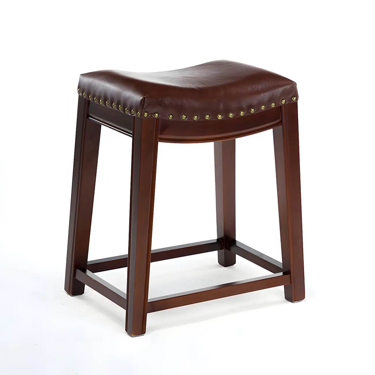 Counter Height Armless Leather Traditional Bar Stools Image - 59 | homeyfad