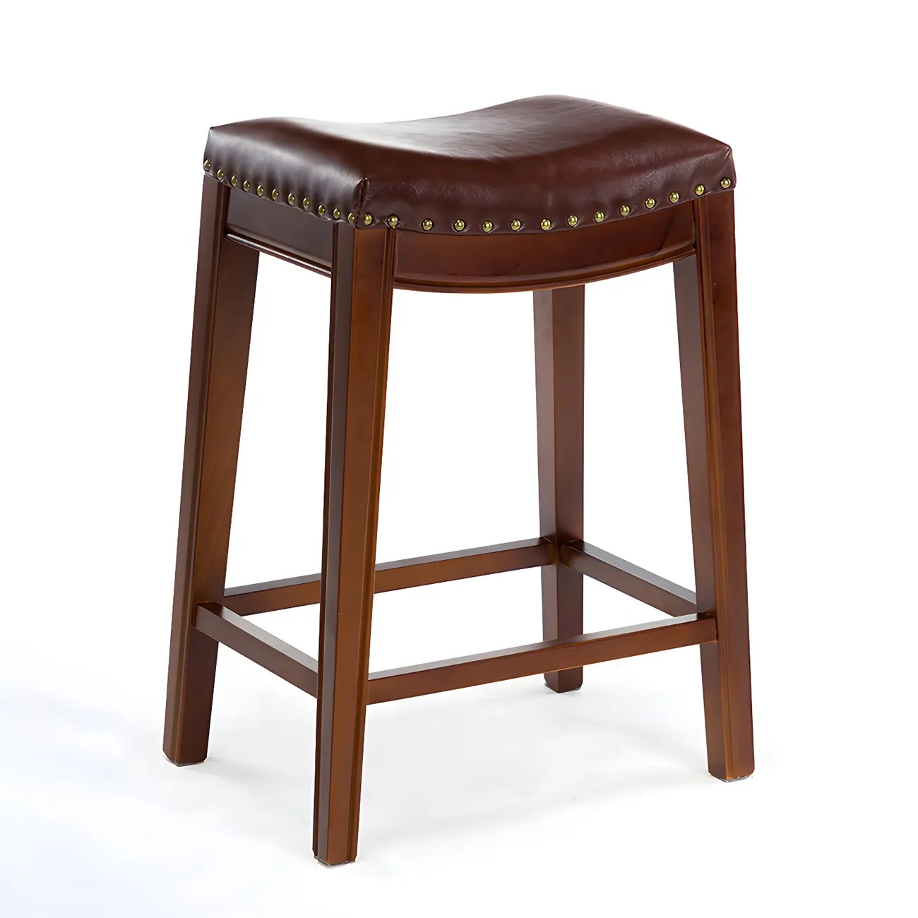Traditional Saddle Leather Counter Height Bar Stools Image - 31 | homeyfad