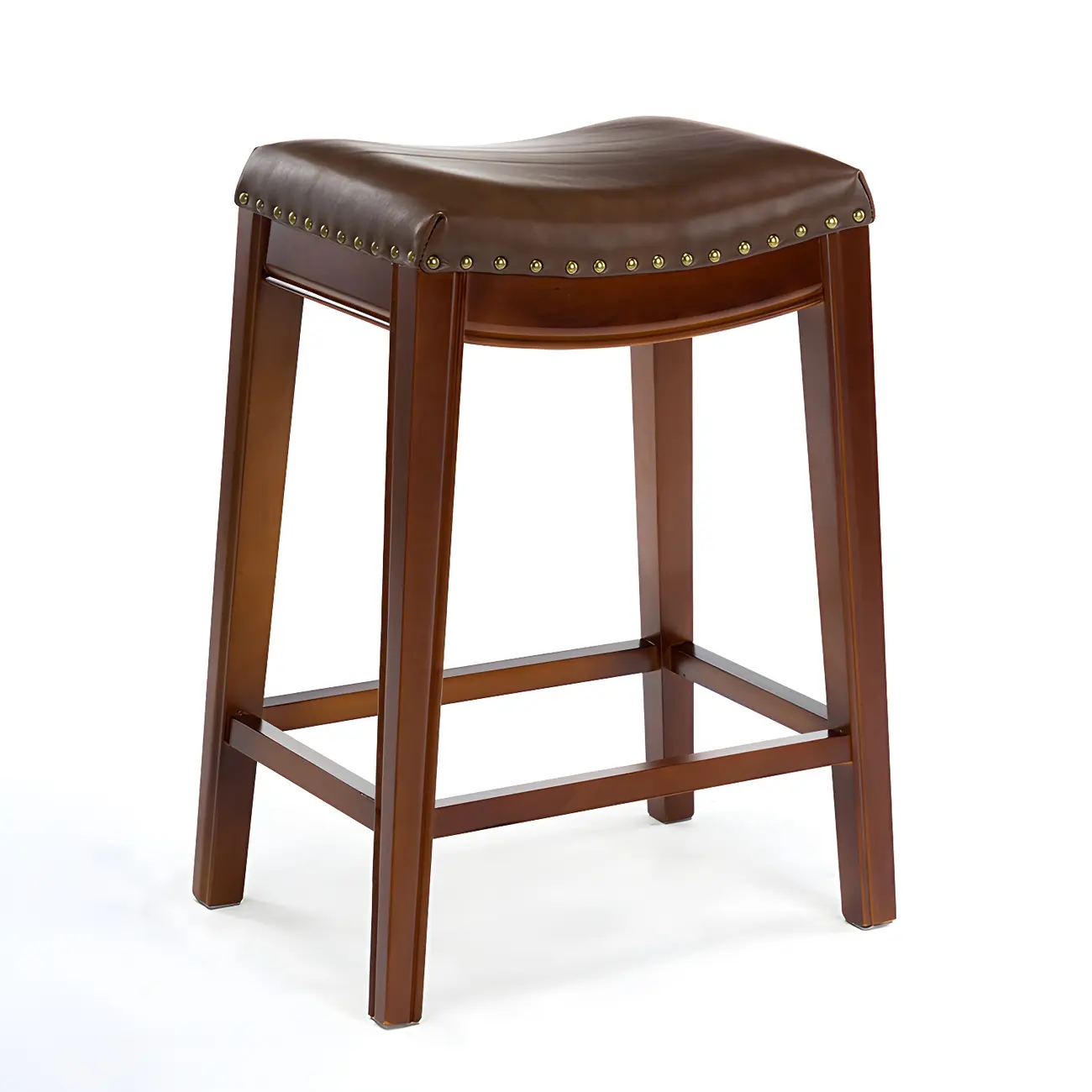 Traditional Saddle Leather Counter Height Bar Stools Image - 35 | homeyfad