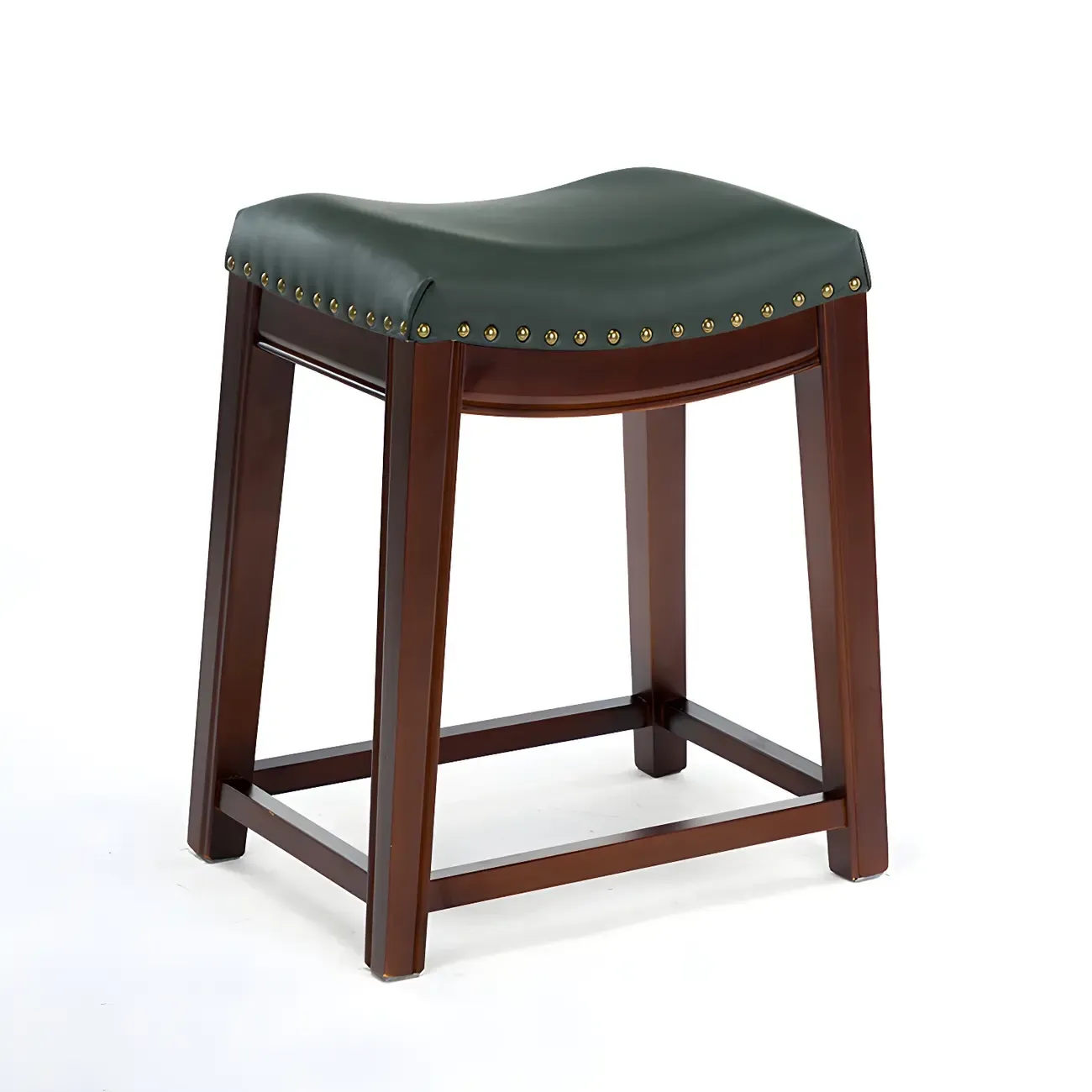 Counter Height Armless Leather Traditional Bar Stools Image - 79