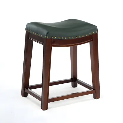 Counter Height Armless Leather Traditional Bar Stools Image - 79