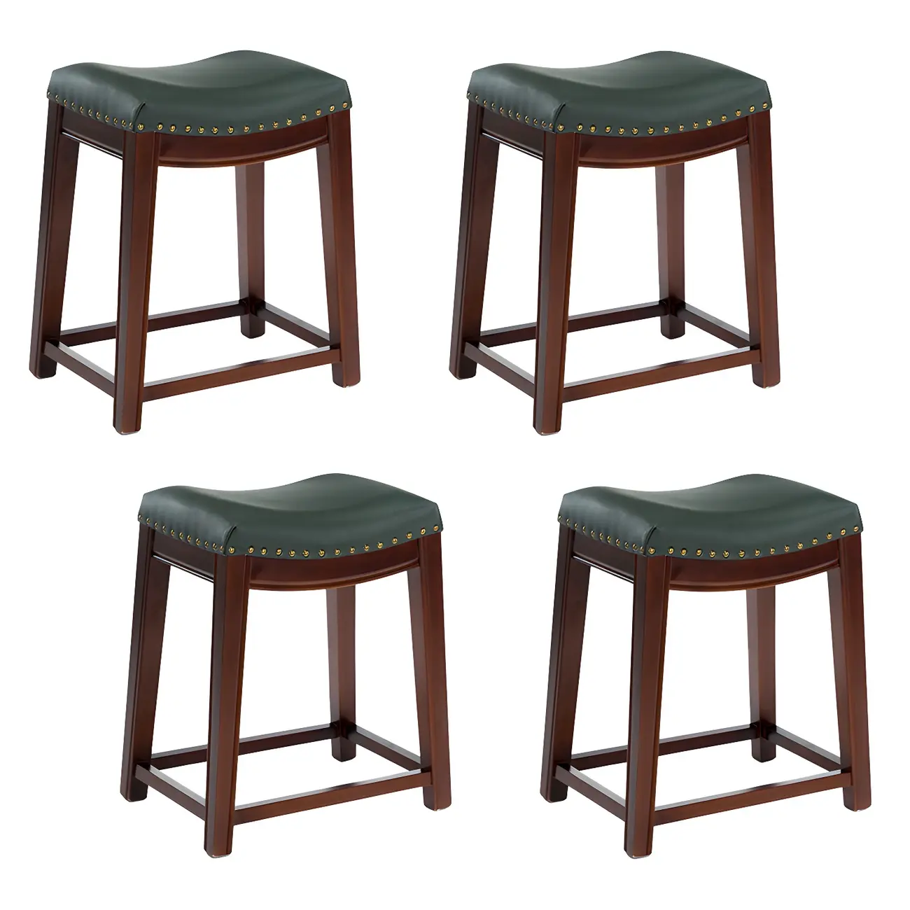 Counter Height Armless Leather Traditional Bar Stools Image - 81 | homeyfad