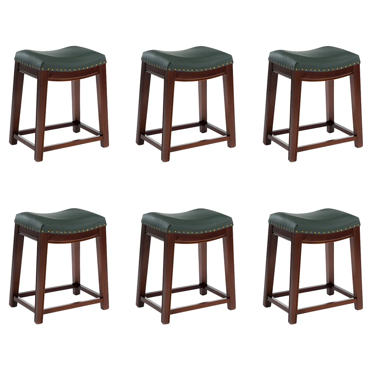 Counter Height Armless Leather Traditional Bar Stools Image - 82 | homeyfad