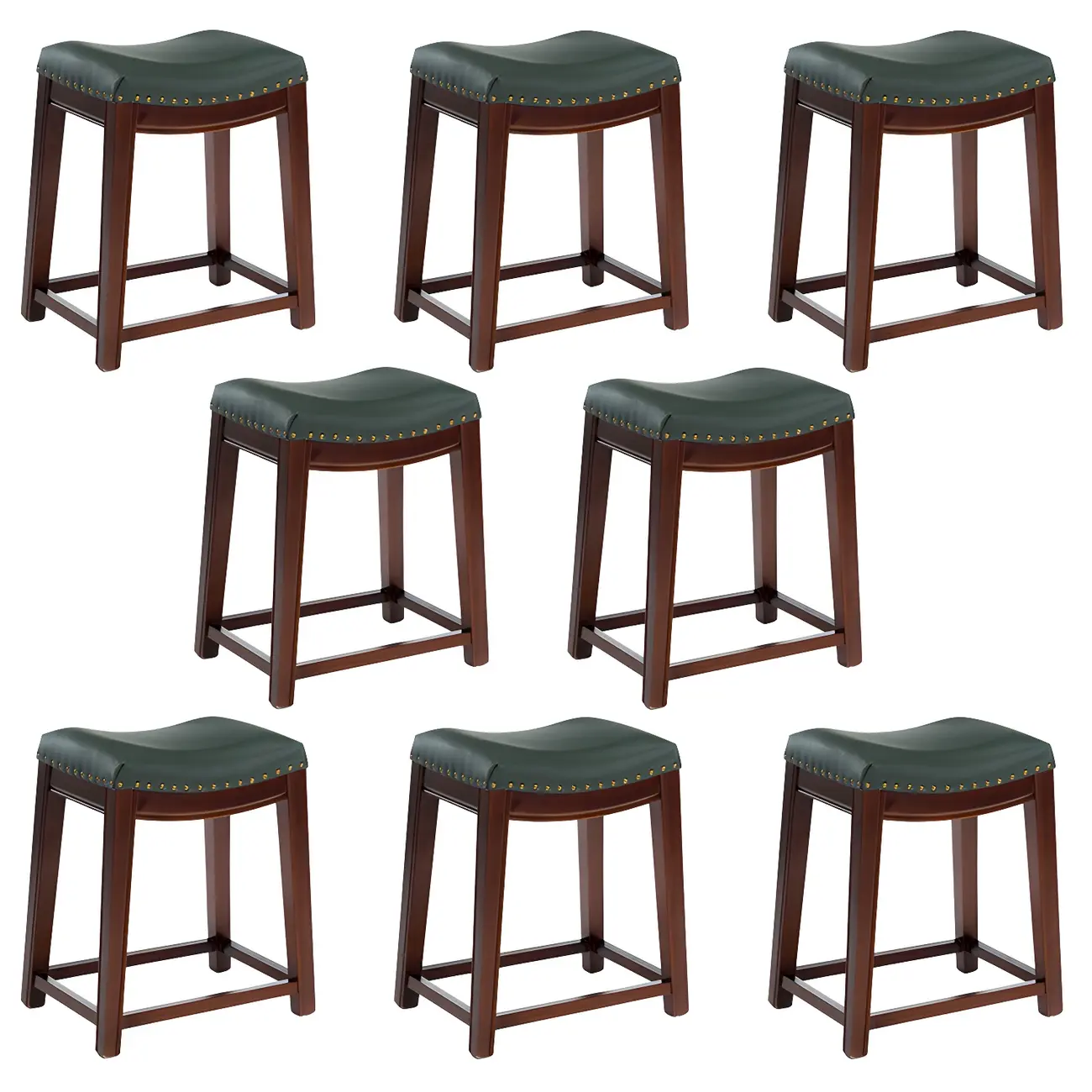 Counter Height Armless Leather Traditional Bar Stools Image - 83 | homeyfad