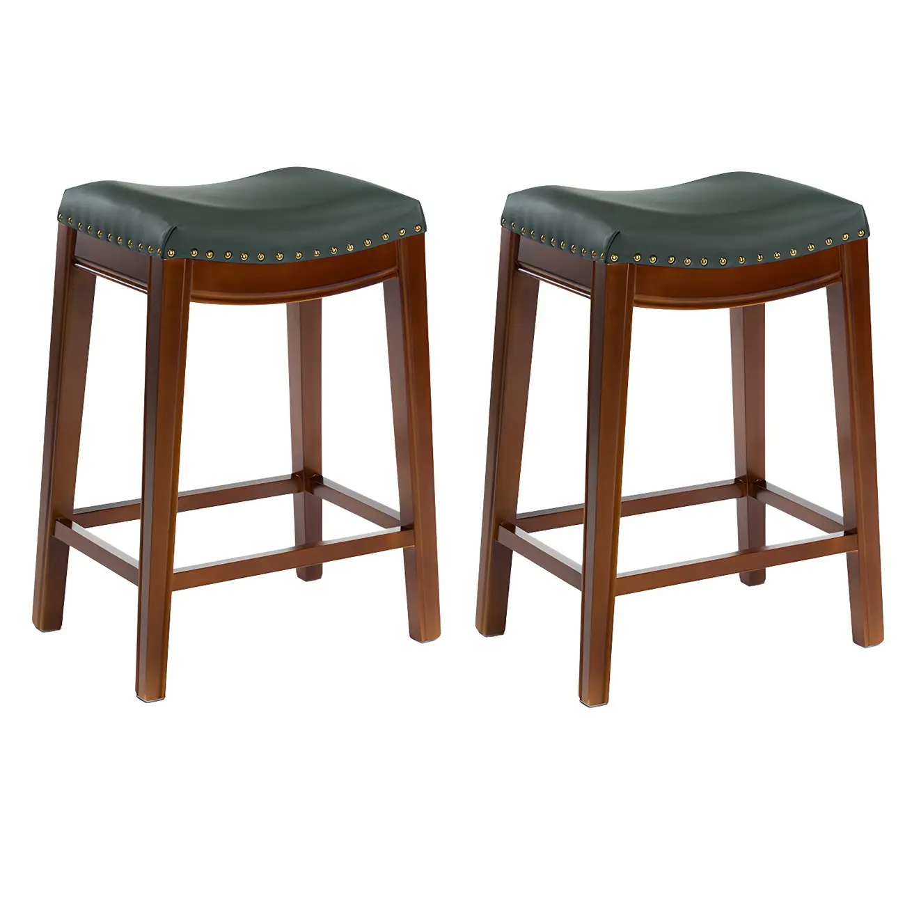 Counter Height Armless Leather Traditional Bar Stools Image - 85 | homeyfad